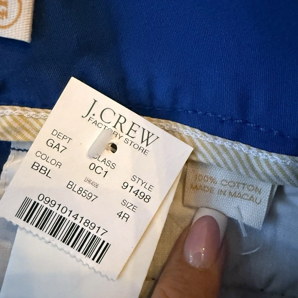 NWT J.Crew 4 R Favorite Fit Classic Twill Chino Pants Broken In Cotton Blue